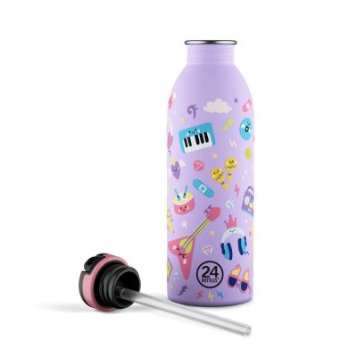Kids drinking bottle with straw - Music Friends