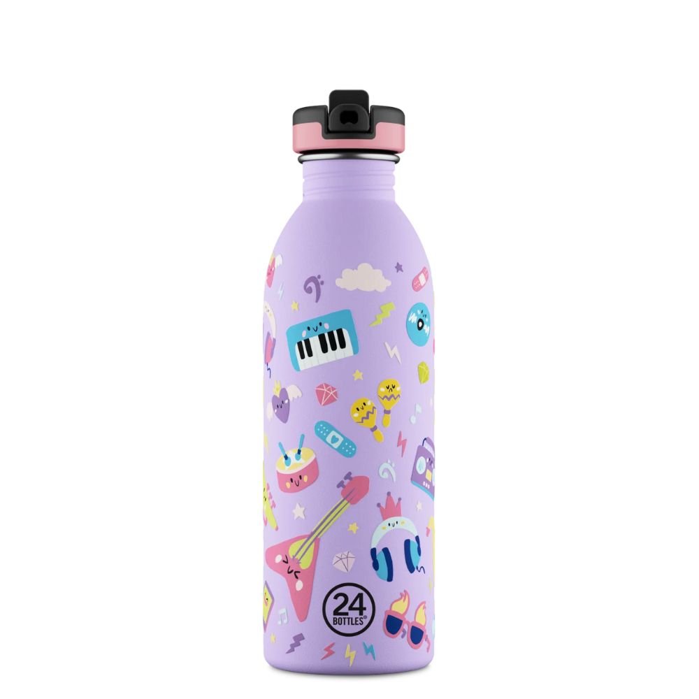 Kids drinking bottle with straw - Music Friends
