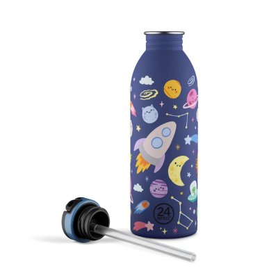 Kids drinking bottle with straw - Space Friends