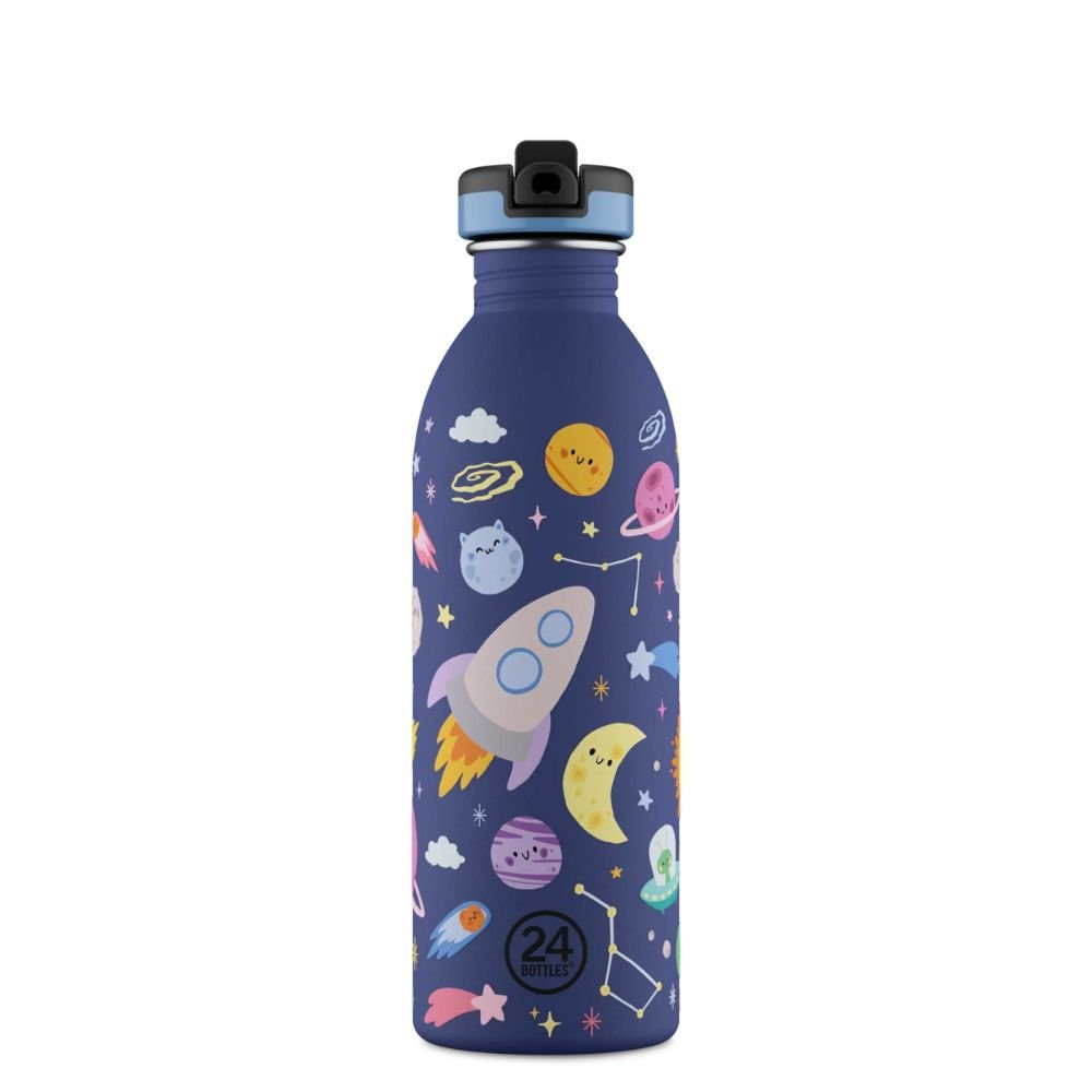 Kids drinking bottle with straw - Space Friends