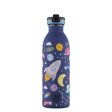 Vattenflaska med sugr�r f�r barn - Space Friends