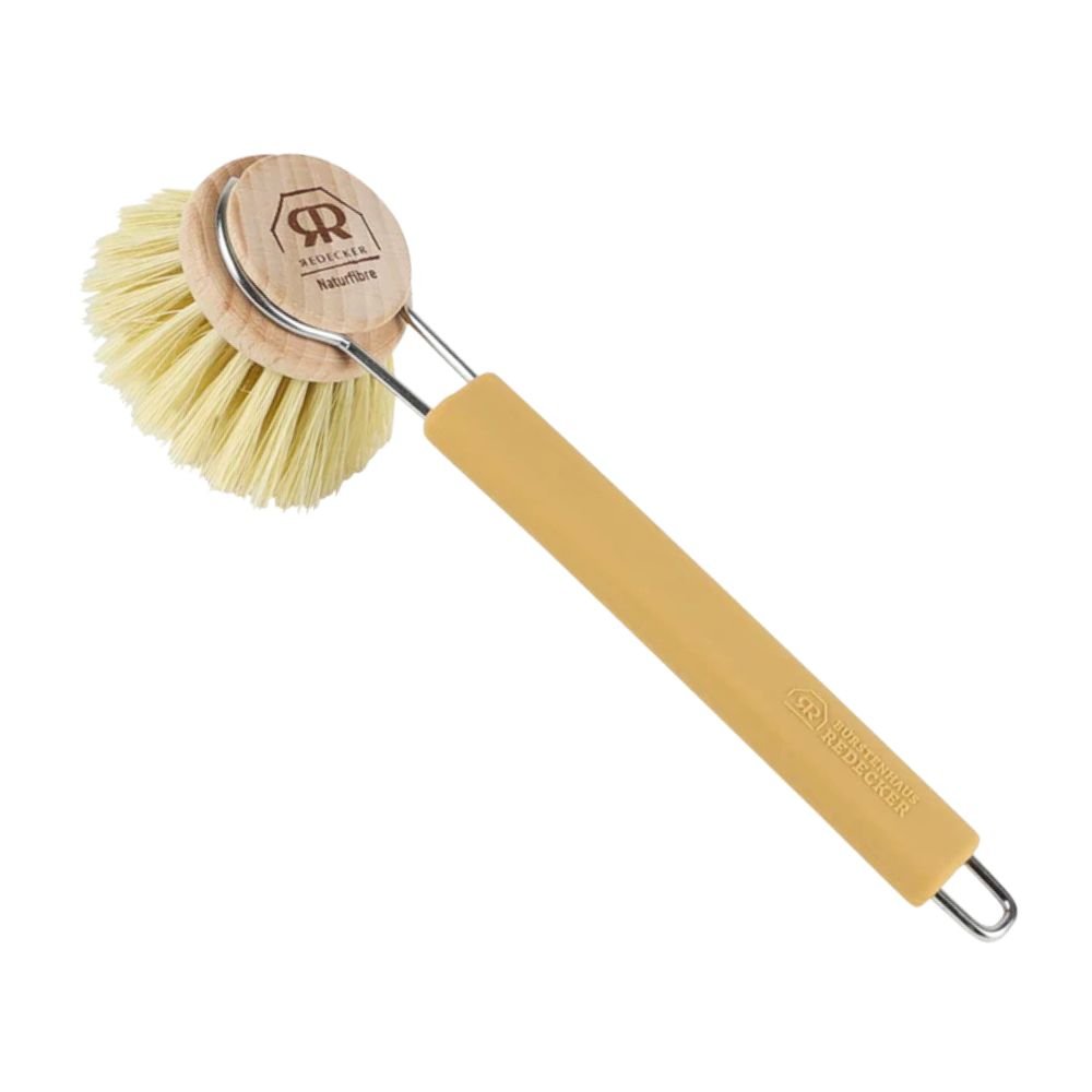 Dish brush handle for replaceable brush head - Yellow