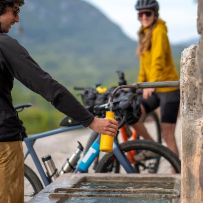 Drinking bottle with straw & sports lid - 800 ml - Sunset