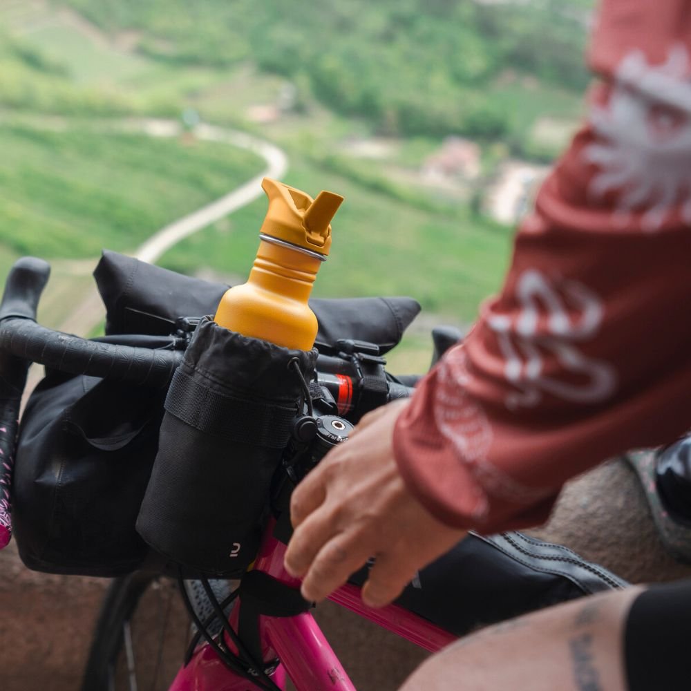 Drinking bottle with straw & sports lid - 800 ml - Sunset