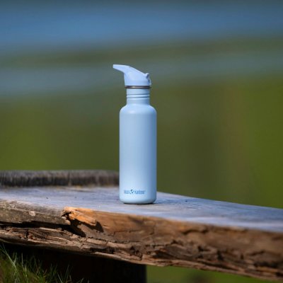 Drinking bottle with straw & sports lid - 800 ml - Sky