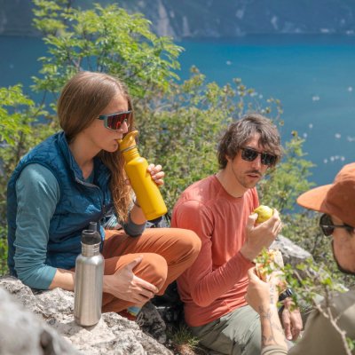 Drinking bottle with straw & sports lid - 800 ml - Sunset