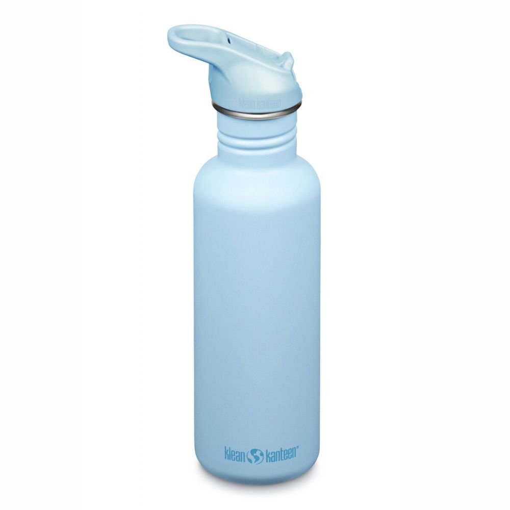 Drinking bottle with straw & sports lid - 800 ml - Sky