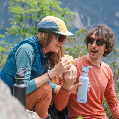 Drinking bottle with straw & sports lid - 800 ml - Sky