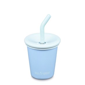 Kid's cup in stainless steel with straw - Clear Sky