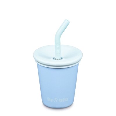 Kid's cup in stainless steel with straw - Clear Sky