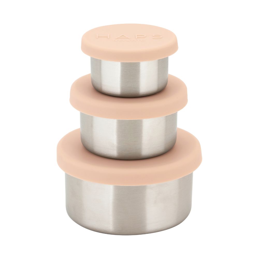 Haps trio opbevaringsbøtter - Large - Blush - Økofamilien