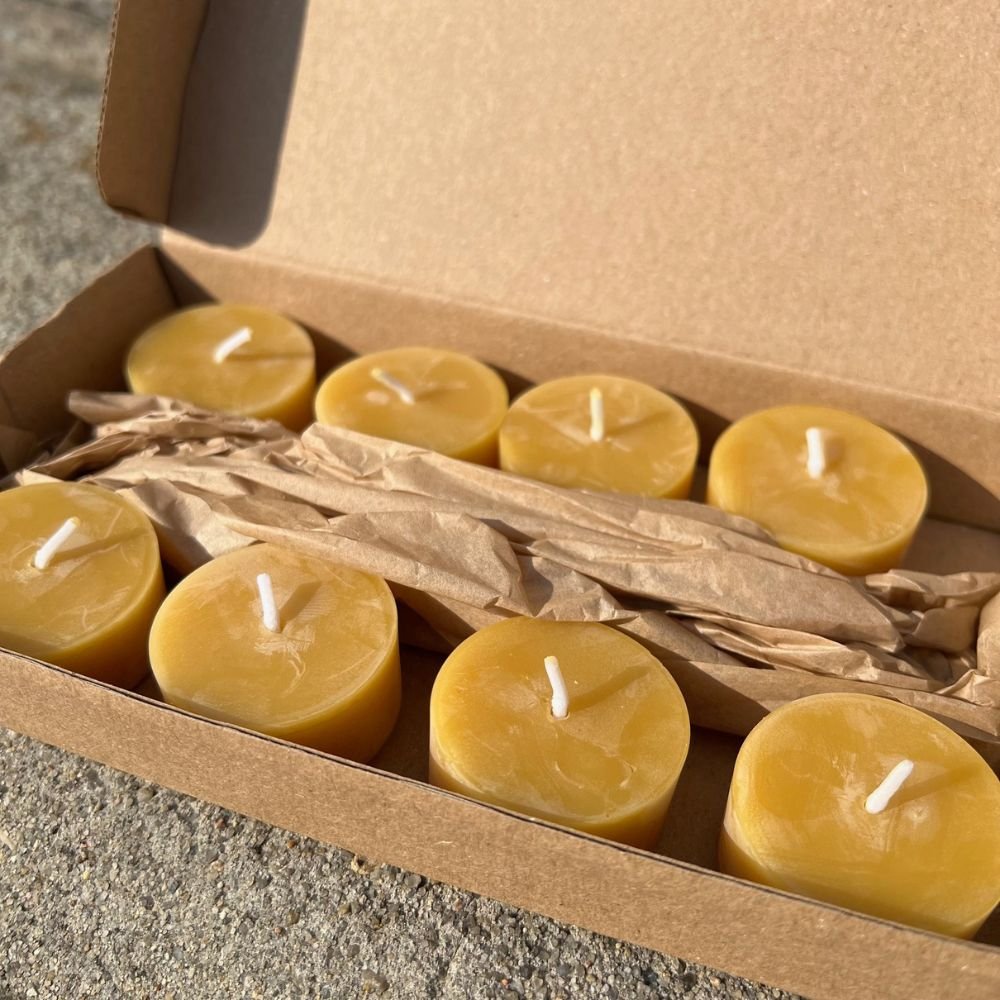 Beeswax tea lights - refill - 8 pcs