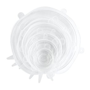 Silicone lids in 6 different sizes - Transparent