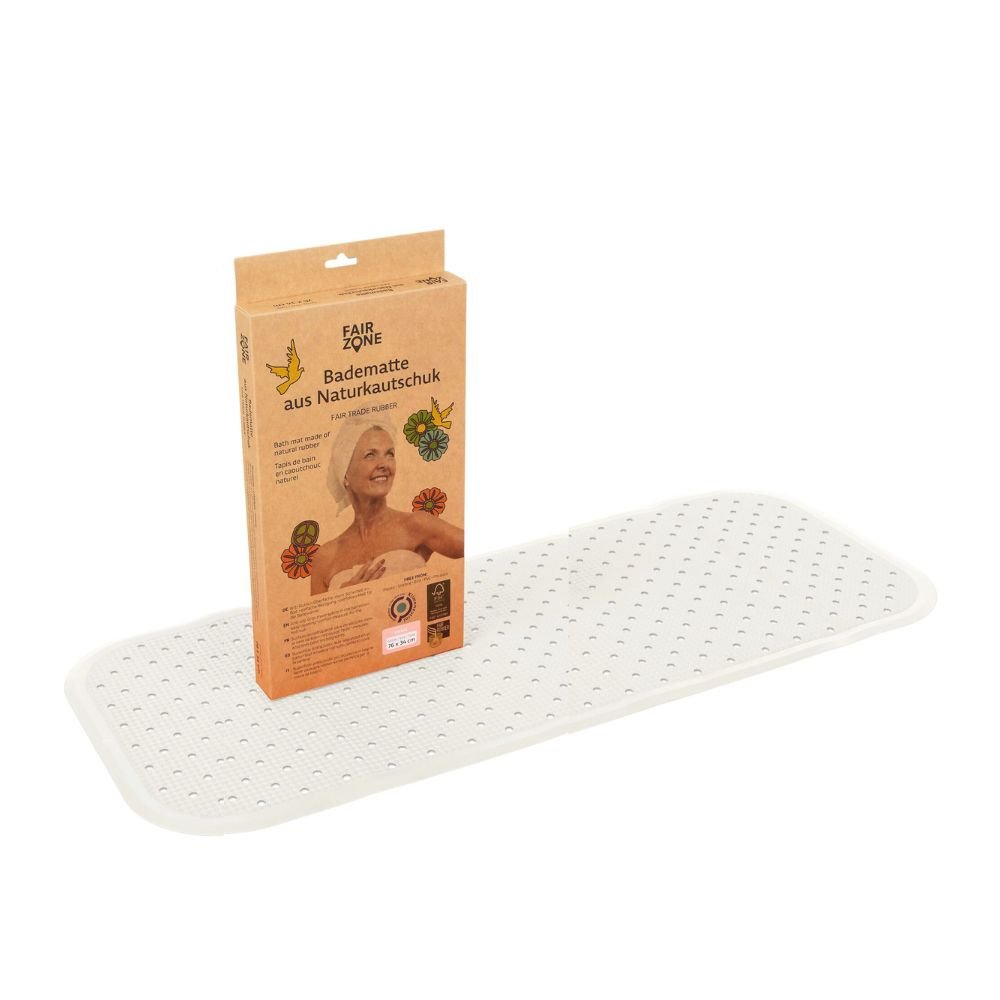 Bath mat in natural rubber - White