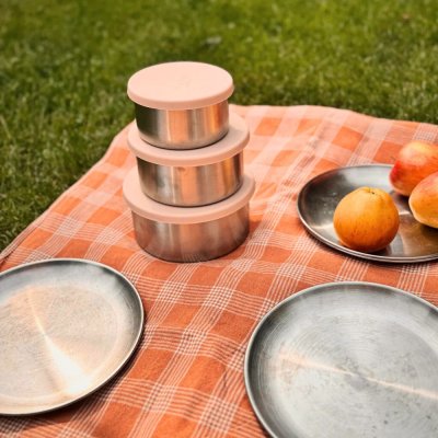 Haps steel trio food containers - Large - Blush