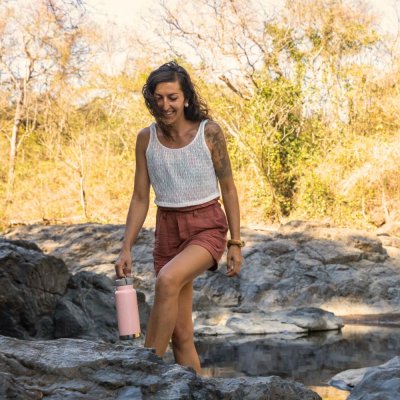 Insulated water bottle with straw - 946 ml - Peach