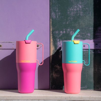 Big RISE tumbler with straw - 1065 ml - Pink Lemonade