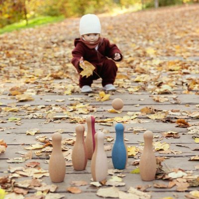 Bowling set made of cork - Little Skittles