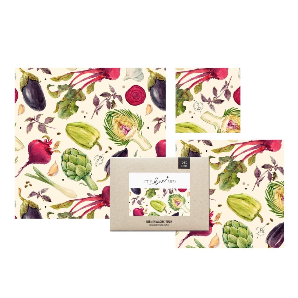 Beeswrap starter set - Vegetables - S/M/L - 3 pcs