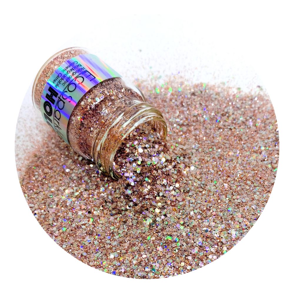 Bionedbrydeligt holo glimmer - Fancy Flamingo - Økofamilien