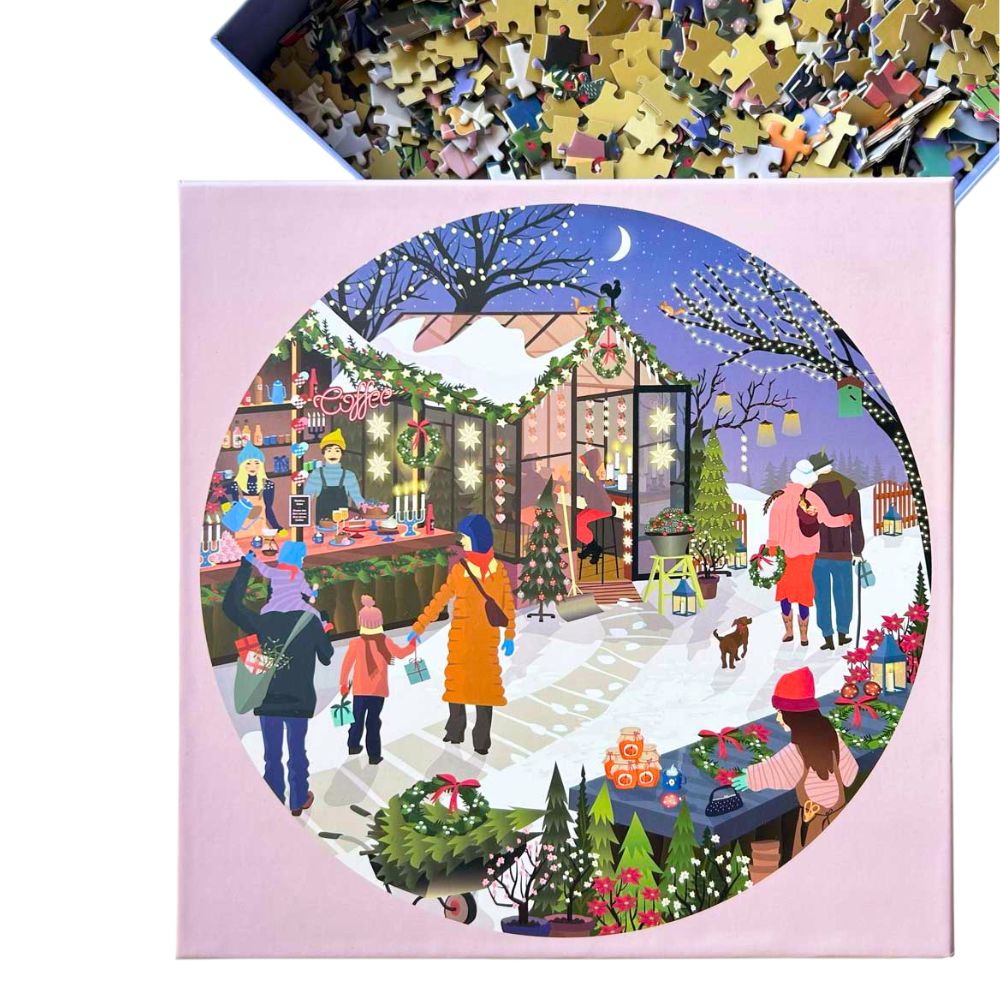 Puslespil med 1000 brikker - Christmas Market - Økofamilien