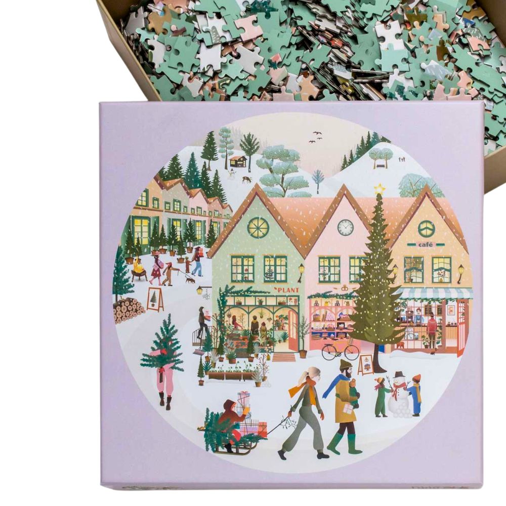 Puslespil med 1000 brikker - White Christmas - Økofamilien