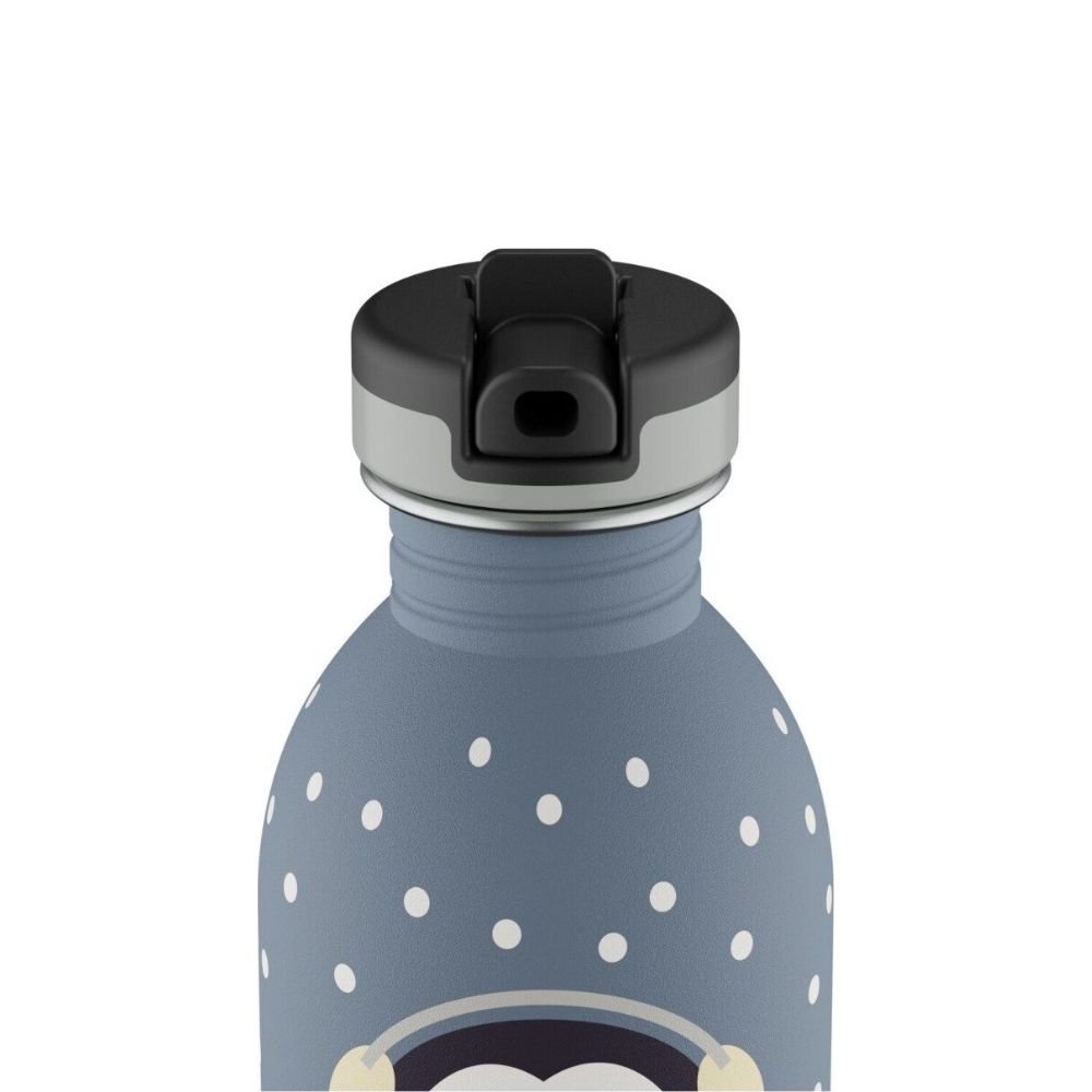 Kids water bottle with sports lid - Happy Penguin