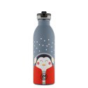 Kids water bottle with sports lid - Happy Penguin