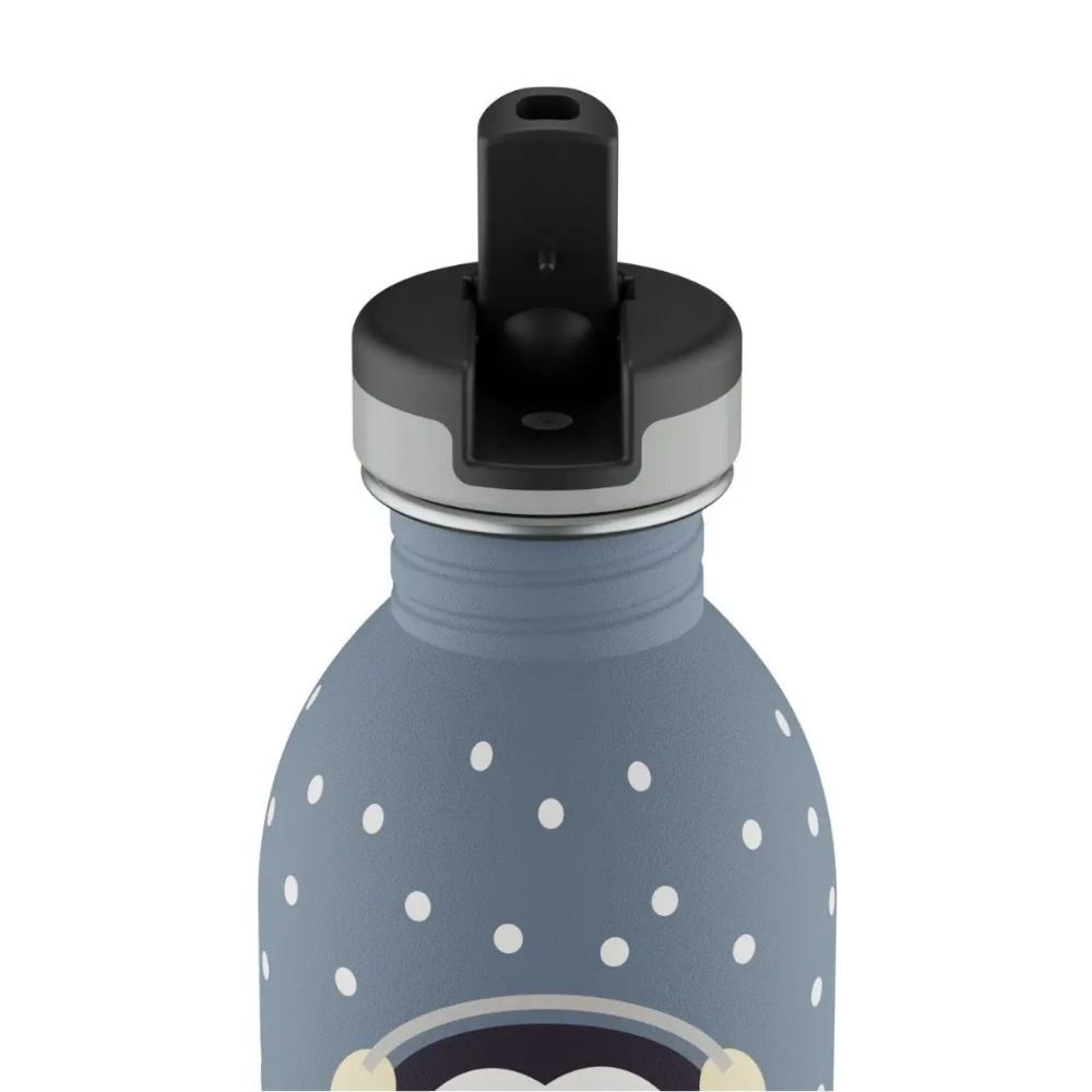 Kids water bottle with sports lid - Happy Penguin