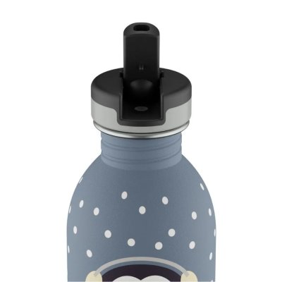 Kids water bottle with sports lid - Happy Penguin