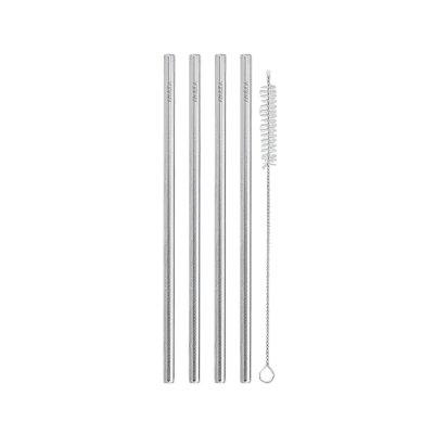 Stainless steel straws - straight - incl. brush - 4 pcs