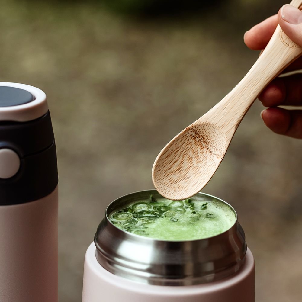 Spork in bamboo - spoon and fork in one