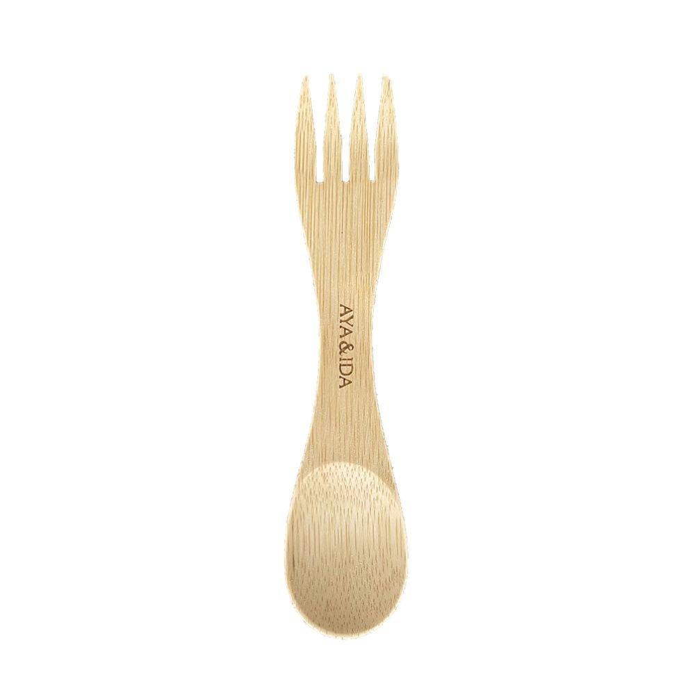 Spork in bamboo - spoon and fork in one
