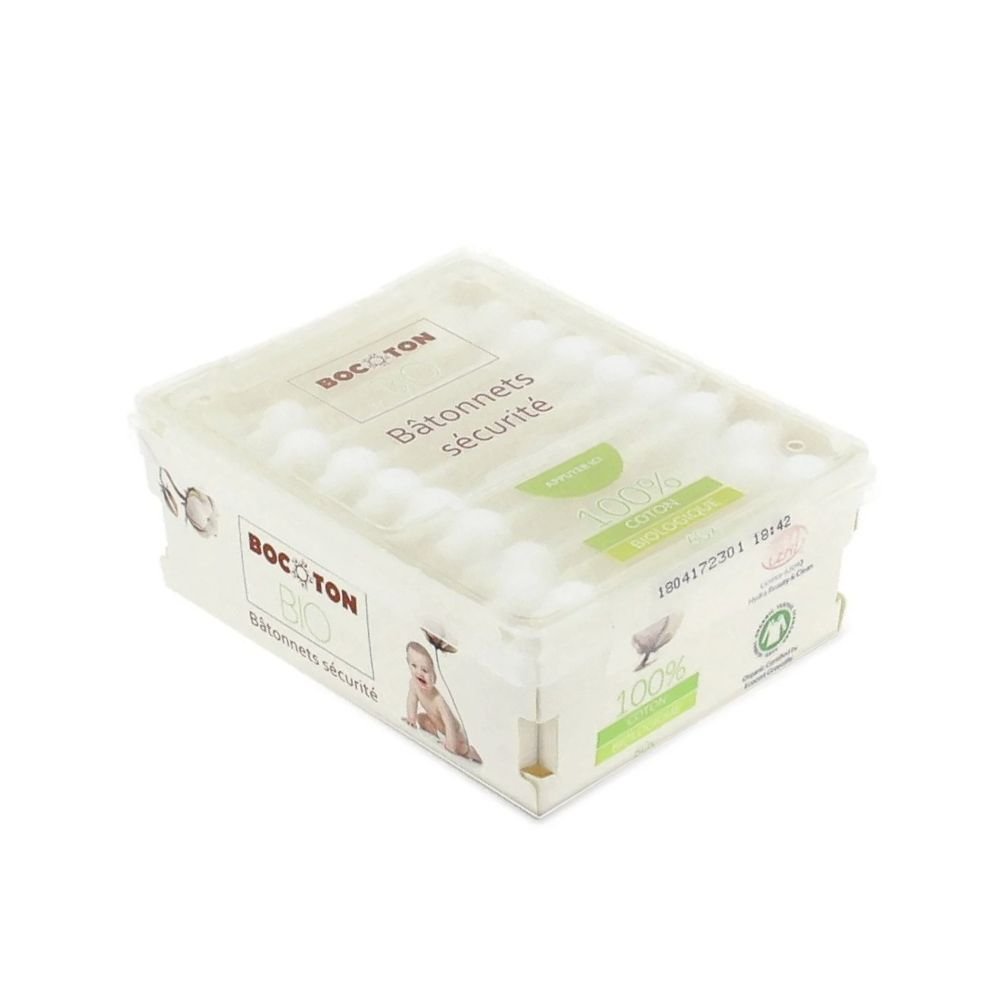 Baby cotton buds in organic cotton - 60 pcs