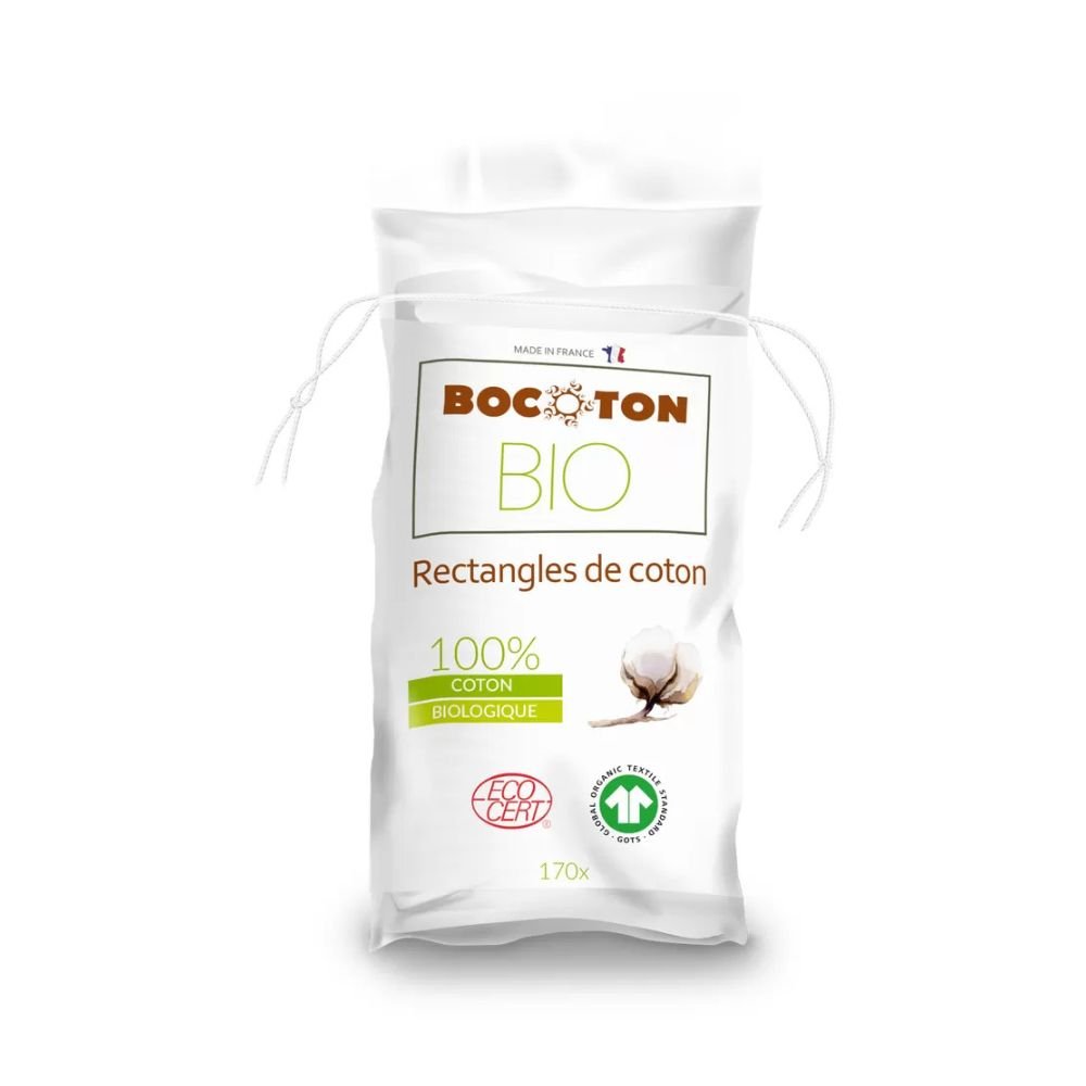 Wipes in organic cotton - Rectangles de coton - 170 pcs