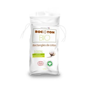 Wipes in organic cotton - Rectangles de coton - 170 pcs