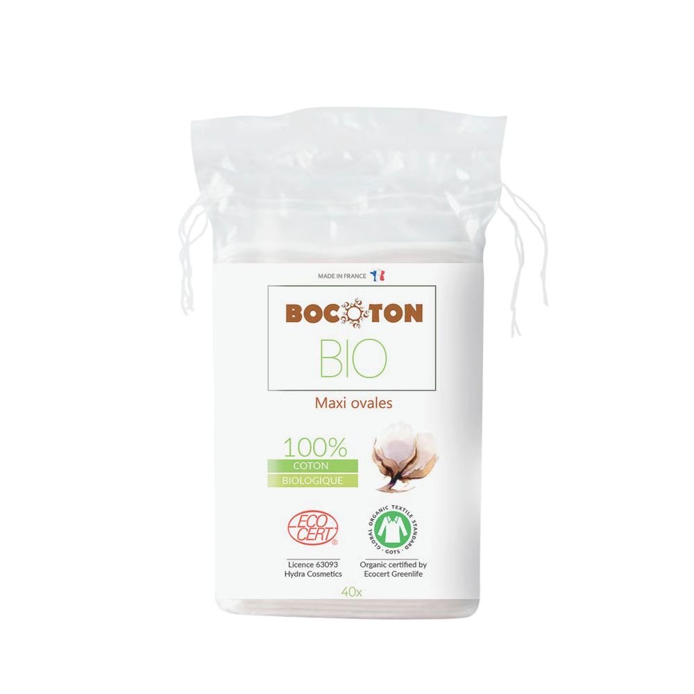 Cotton pads in organic cotton - Ovales - 40 pcs