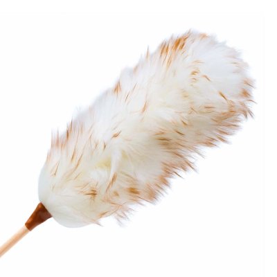 Duster with lambswool and wooden schaft - 70 cm