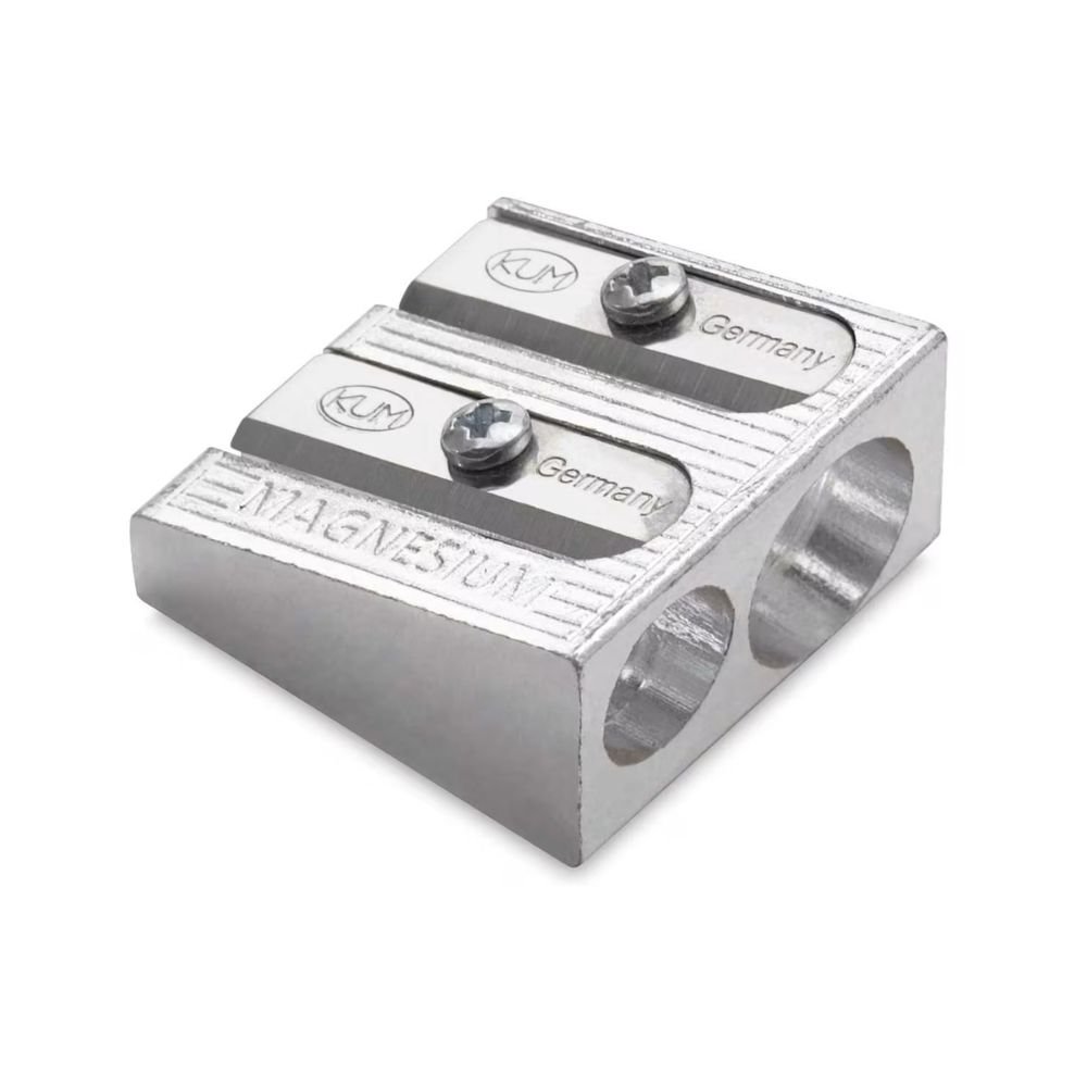 Double pencil sharpener in metal, 8-11 mm