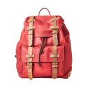 Leather Backpack with Drawstring - Garnet