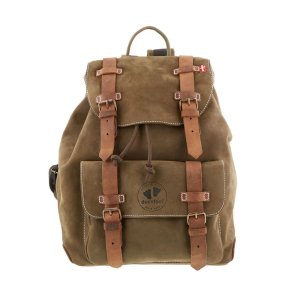Leather backpack with drawstring - Olive