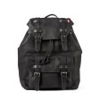 Lederrucksack mit Kordelzug - Schwarz