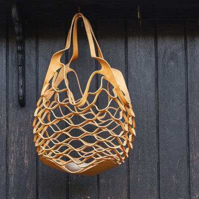 Shopping Bag in One Piece of Terracare Leather - Bio