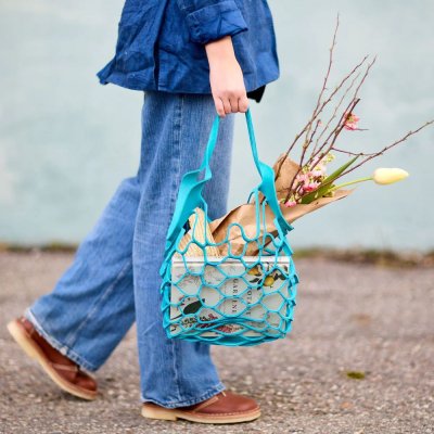 Shopping Bag in One Piece of Terracare Leather - Brown