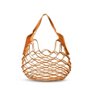 Shopping Bag in One Piece of Terracare Leather - Brown