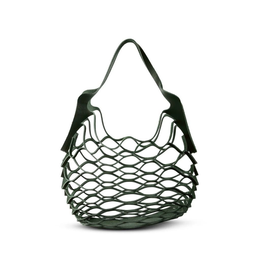 One-piece Terracare Leather Shopping Bag - Green