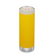 Klean Kanteen TKwide termokop i rustfrit st�l  med cafe cap l�g i farven Sunset gul med taupe skruel�g og hank