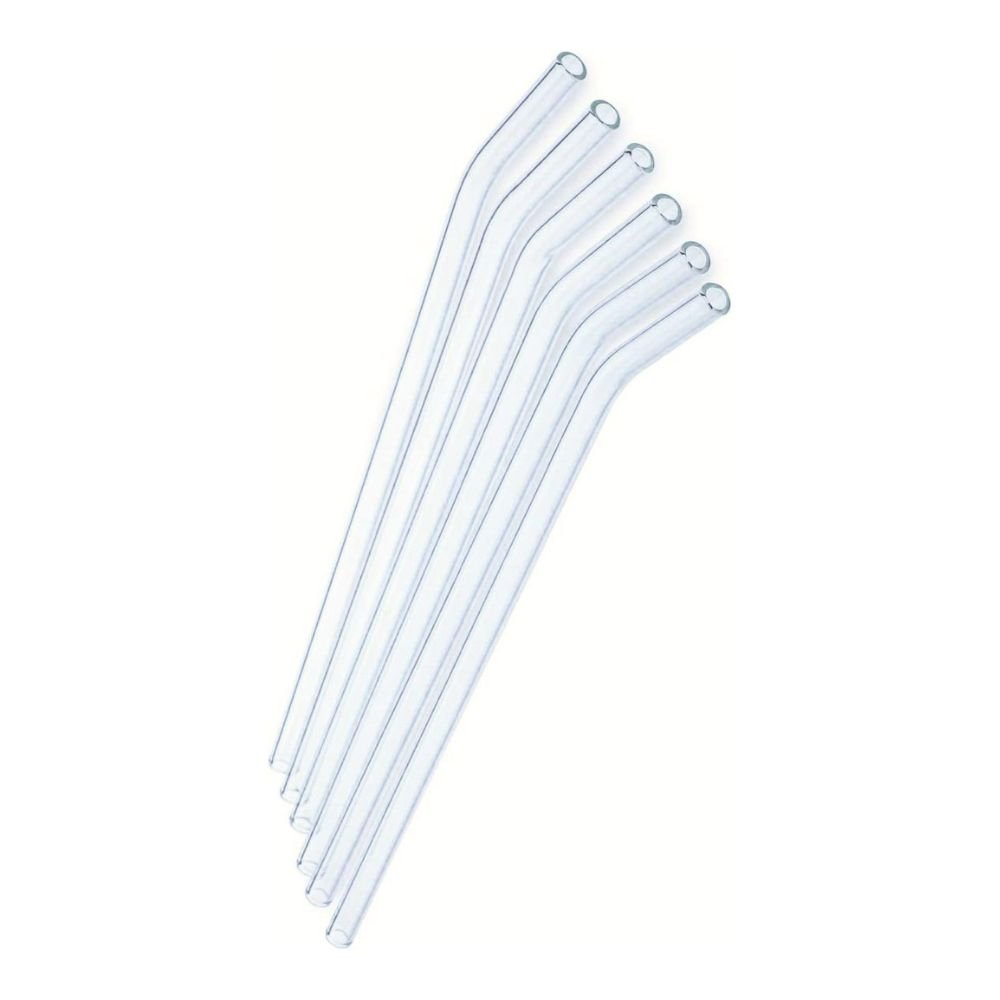 Glass straws made of tempered glass - incl. brush - 6 pcs