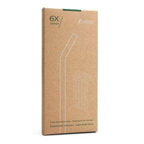 Glass straws made of tempered glass - incl. brush - 6 pcs