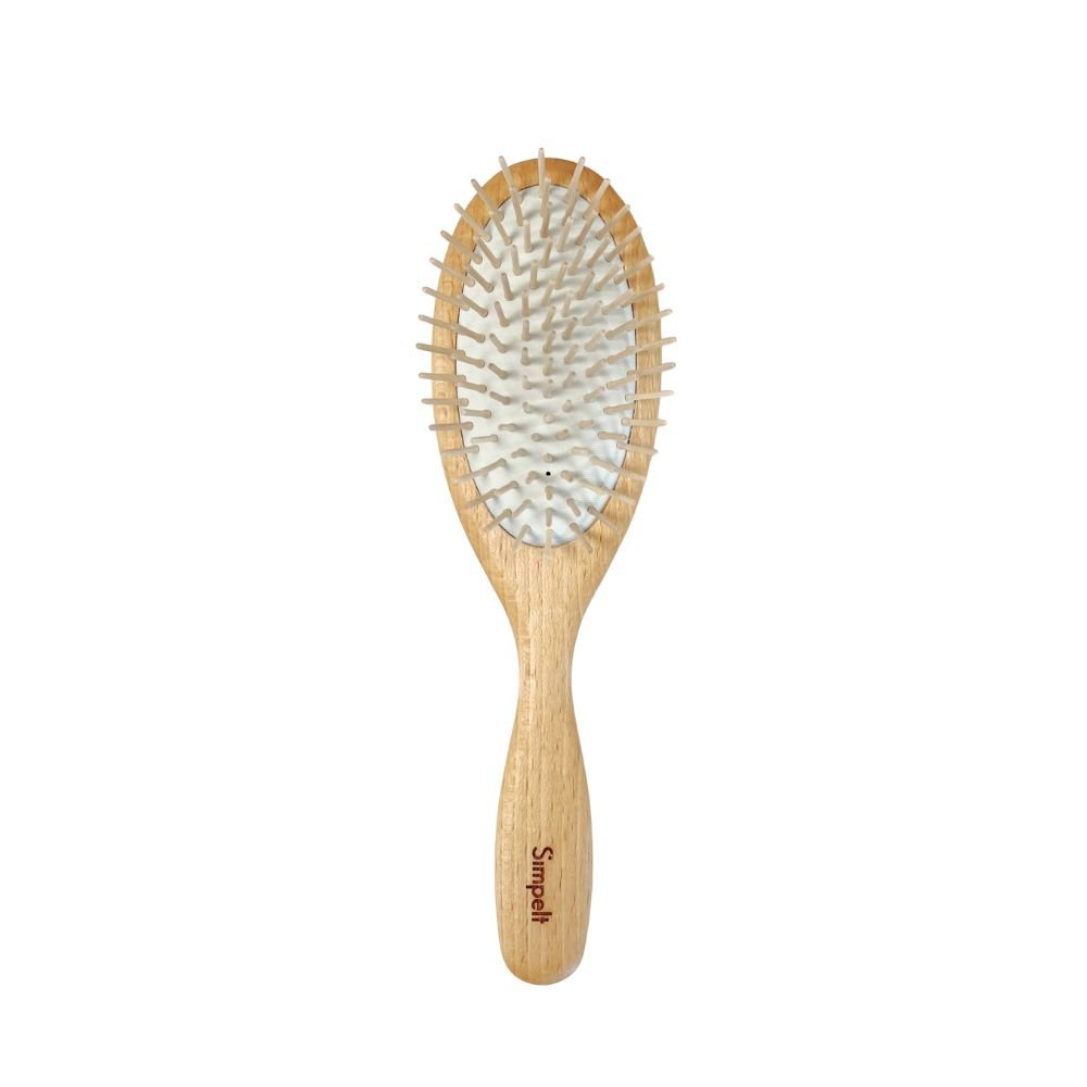 Hairbrush in beech wood - antistatic - oval